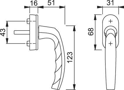 KE Atlanta Vario draai-kiep raamkruk F1