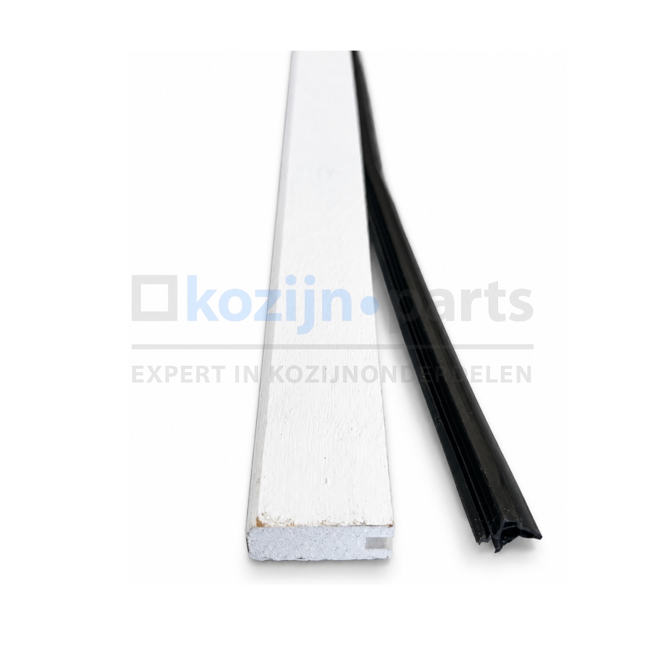 Tochtprofiel hardhout wit 3000mm met afdichtingsrubber