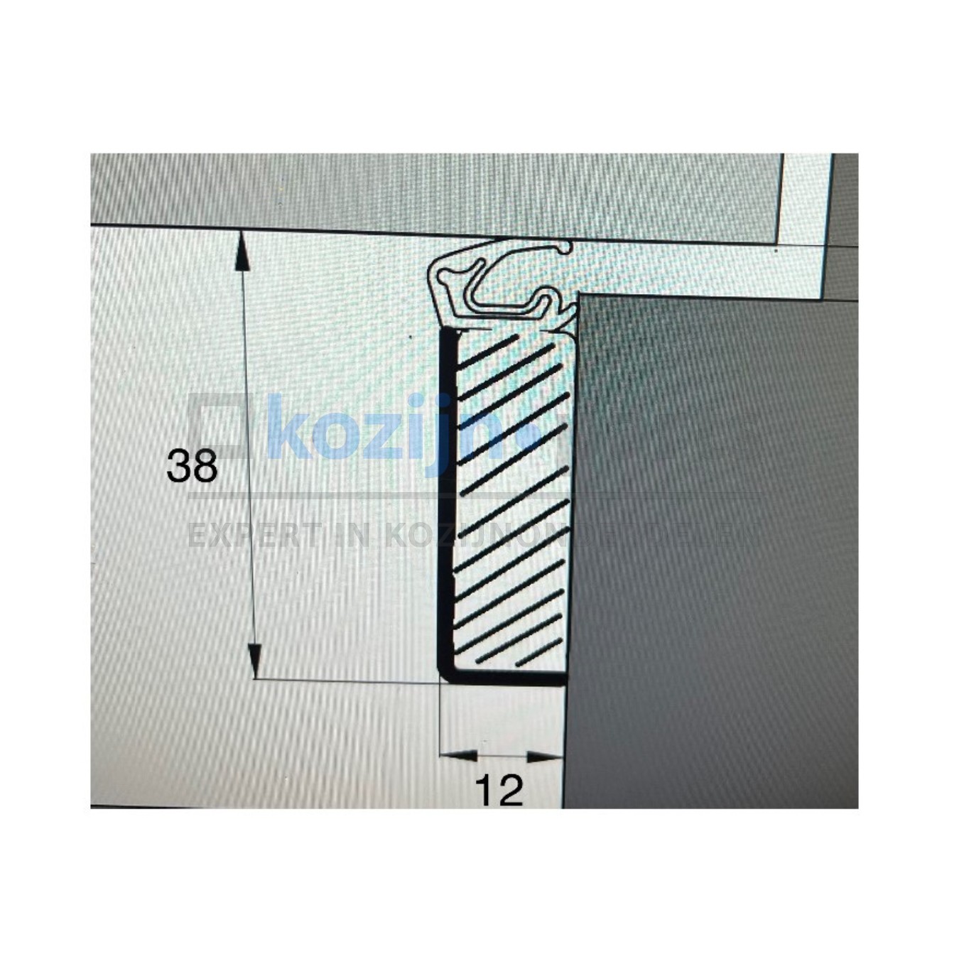 Tochtprofiel hardhout wit 3000mm met afdichtingsrubber