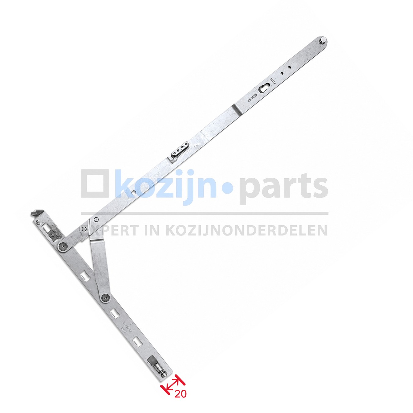 ROTO NT Royal verdekte schaararm 450, DIN L/F20/FFB 801-1400