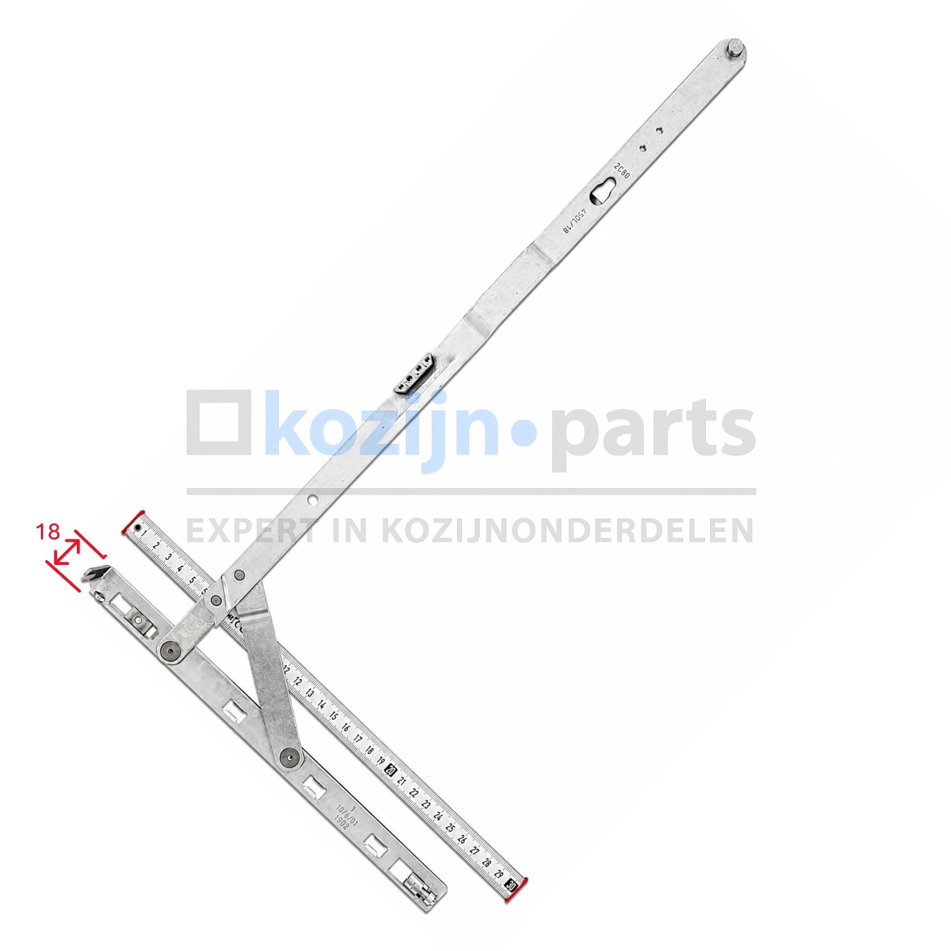 ROTO NT Royal verdekte schaararm 450, DIN L/F18/FFB 801-1400