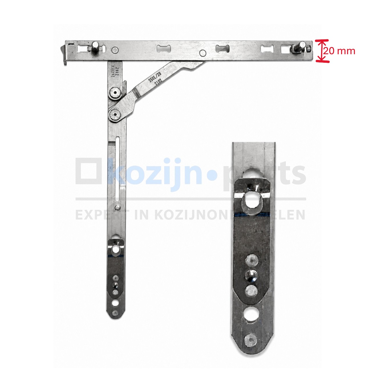 ROTO NT Royal verdekte schaararm 250, DIN L/F20/FFB 360-800