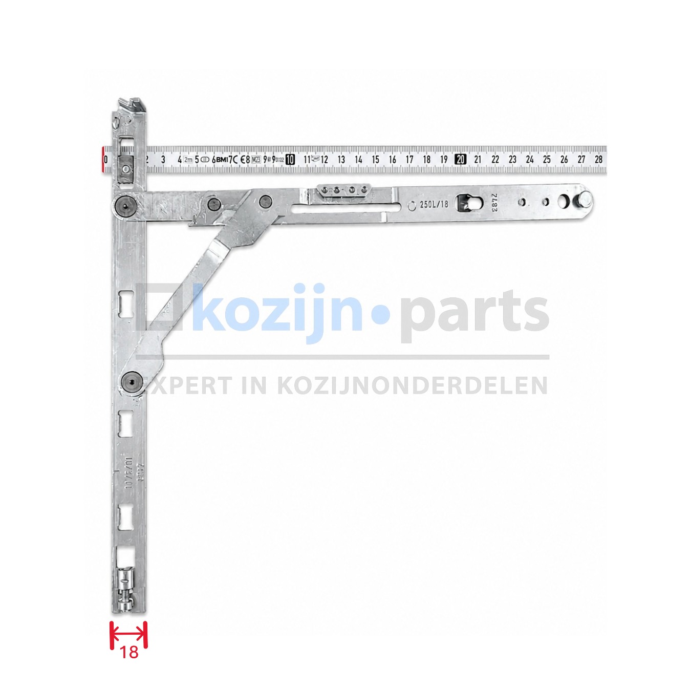 ROTO NT Royal verdekte schaararm 250, DIN L/F18/FFB 360-800