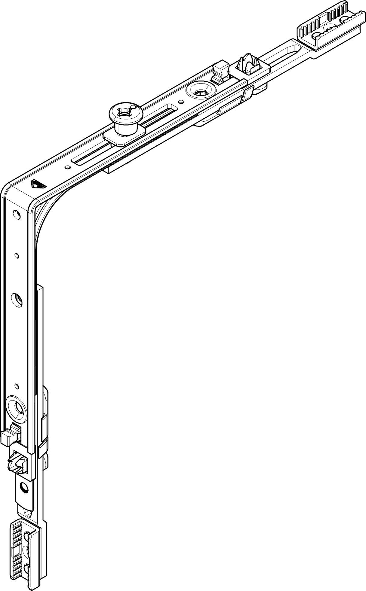 ROTO NX/NT standaard hoekoverbrenger met V-nok