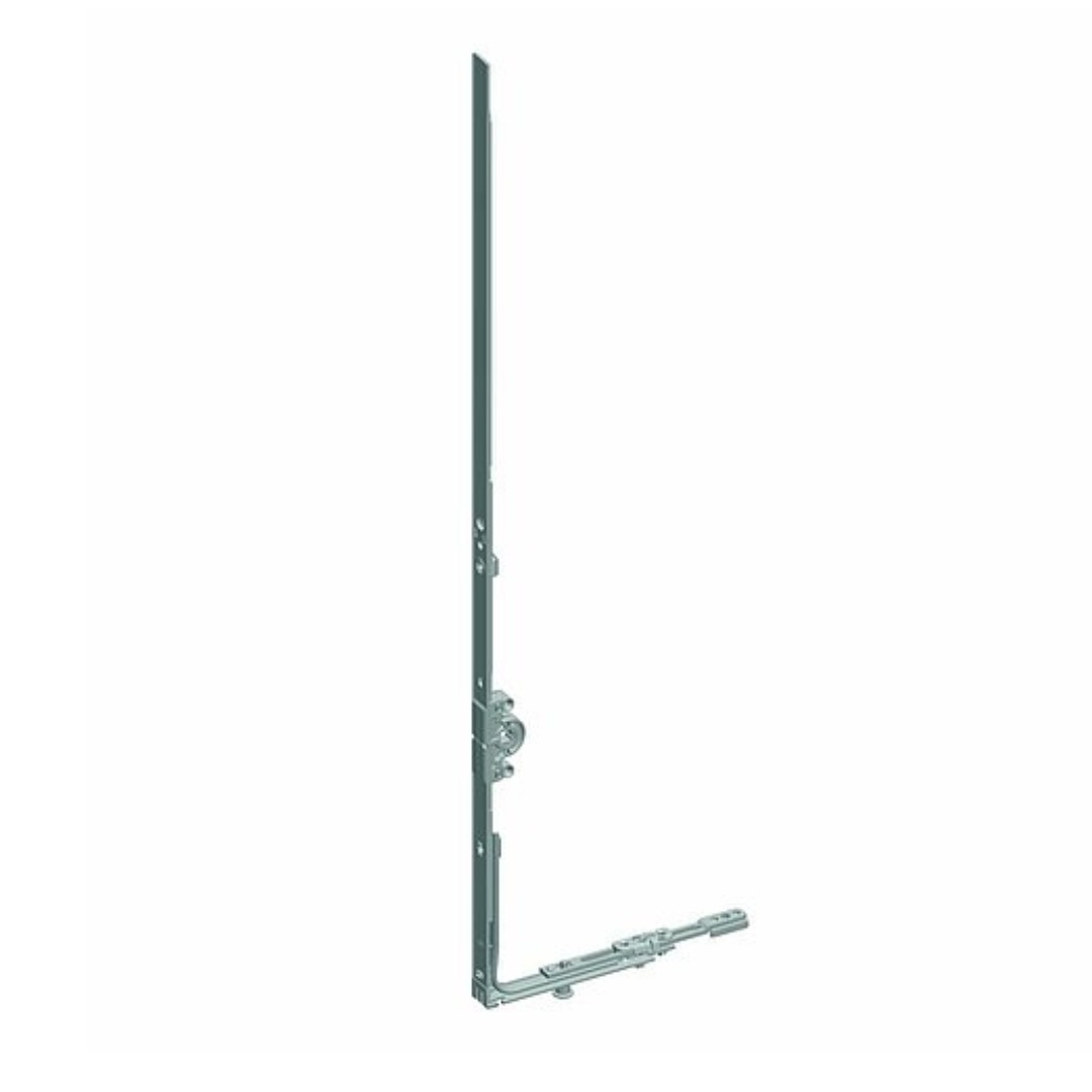 ROTO NX NT espagnolet GR.600 met vaste krukgathoogte 170 mm, geïntegreerde hoekoverbrenger en P-sluitnok.