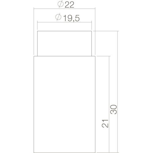 INTERSTEEL deurbuffer RVS Ø22x30mm
