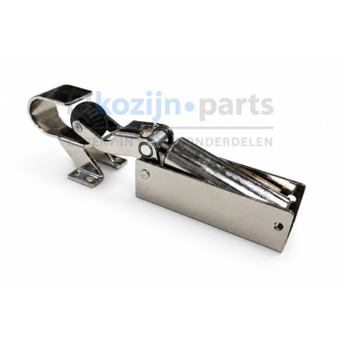 Dictator deuropvanger hydraulisch 1000 50N nikkel met sluithaak 1009 voor gelijkliggende deuren.