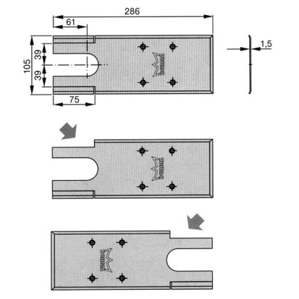 DORMA BTS75V afdekplaat RVS