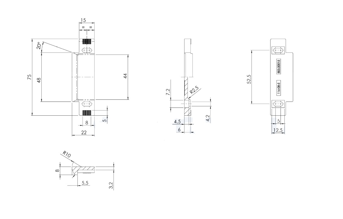 KFV 116 dagschootvanger 8/5.5mm lip