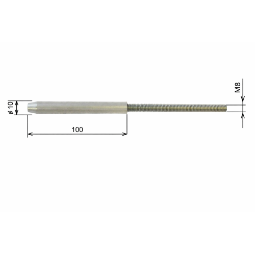 Sobinco Sofi sluitstang 335mm M8 met sluitdop Ø10 kantschuif grendelpen RVS