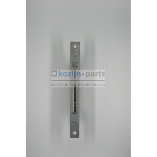 Jansen espagnolet grendel 35 mm doornmaat met vlakke RVS voorplaat 244x24 mm en M5 stangaansluiting voor stalen deur