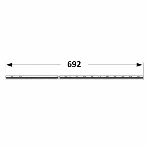 MACO platte verbindingsstang 692mm voor koppelen van loopwagens