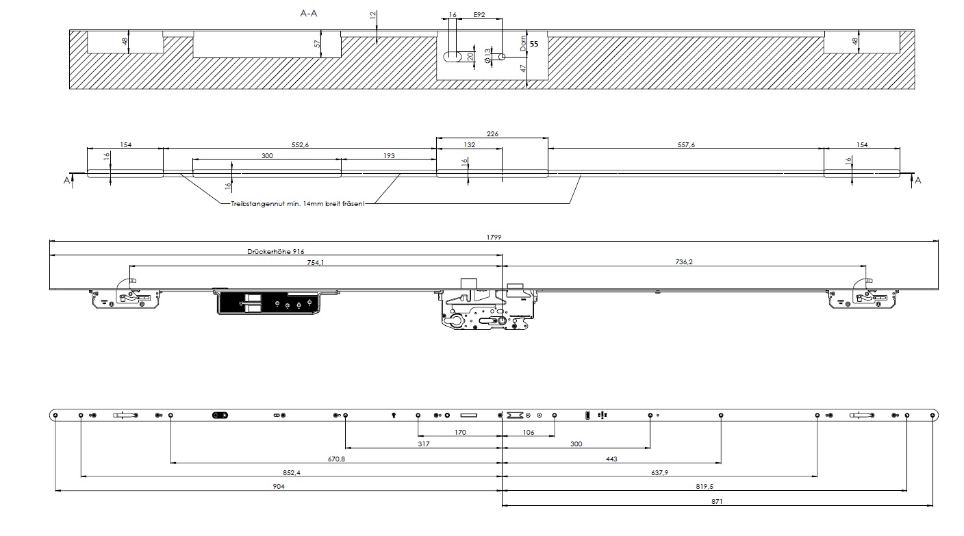 FUHR 881 elektrische meerpuntssluiting functie E, 55-92-F24