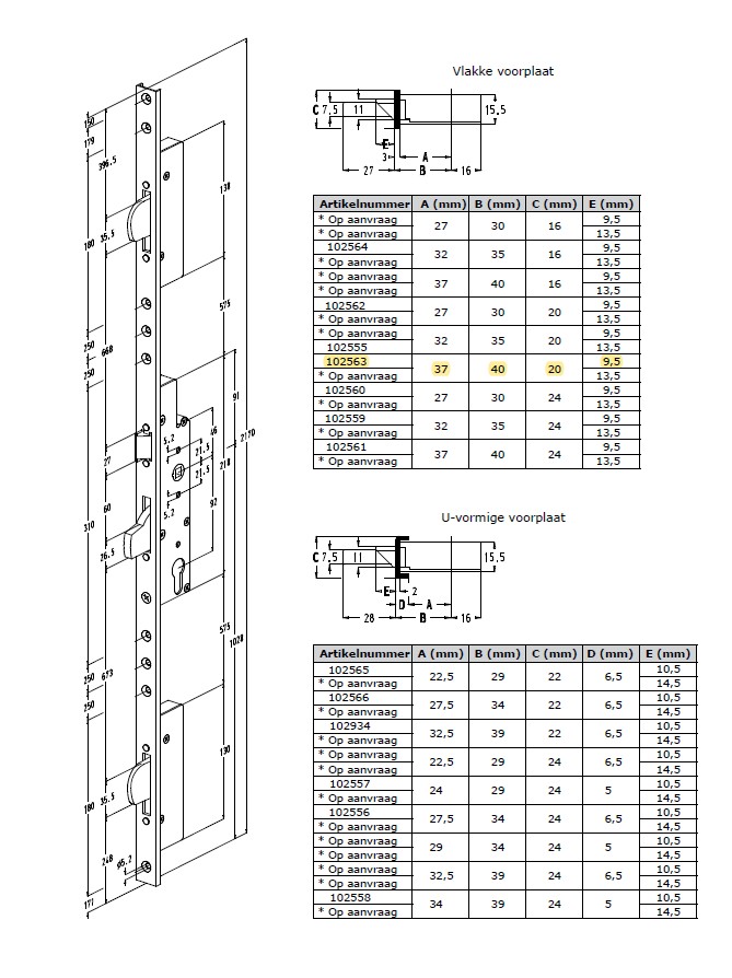 SOBINCO meerpuntssluiting CIL 40-92-F20 - zwenkschoot -9.5
