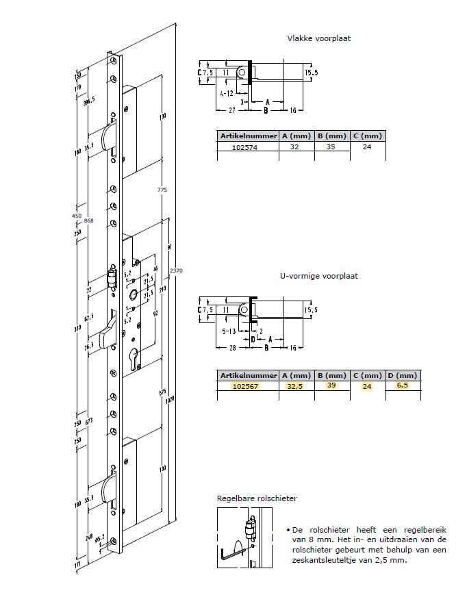 SOBINCO meerpuntssluiting CIL 39-92-U24 L - zwenkschoot -rol