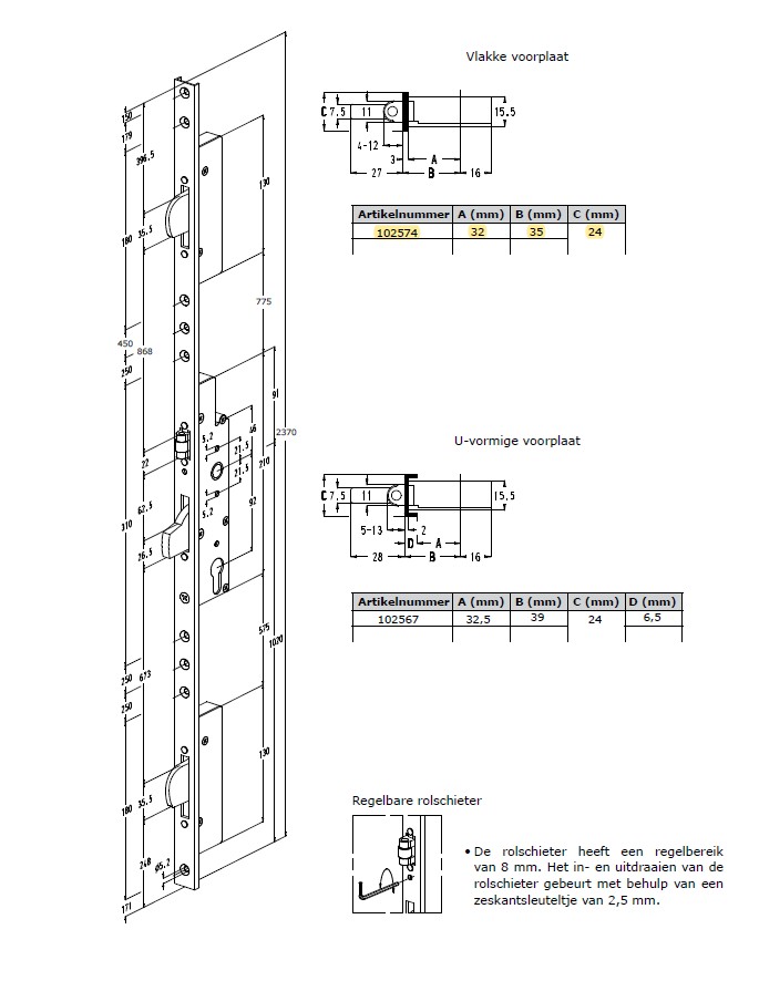 SOBINCO meerpuntssluiting CIL 35-92-F24 L - zwenkschoot -rol