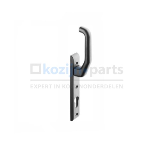 Sobinco 824 binnenschild met kruk PC92 zilver voor aluminium schuifpui met Pentalock slot