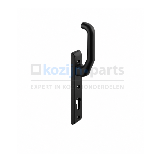 Sobinco 824 binnenschild vaste kruk PC92 zwart RAL 9005 voor aluminium schuifpui met Pentalock slot