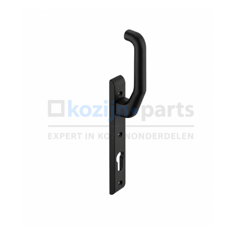 Sobinco 824 binnenschild vaste kruk PC92 mat zwart RAL 9005 voor aluminium schuifpui met Pentalock slot