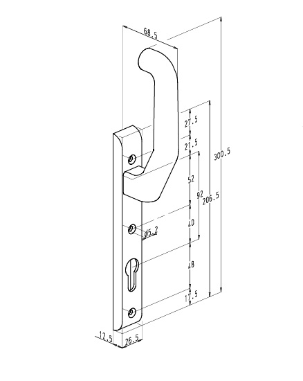 SOBINCO 824 schuifpui binnenschild PC92 – kruk – mat zwart