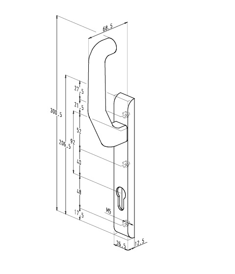 SOBINCO 824 schuifpui buitenschild PC92 – kruk – mat zwart