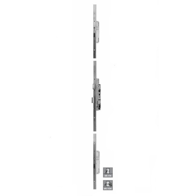 Jansen anti paniek meerpuntssluiting stolpstel actieve deur paniekfunctie B RVS voorplaat 2170mm