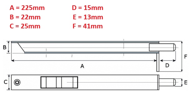 DX 7550 kantschuif aluminium verchroomd 225x25mm