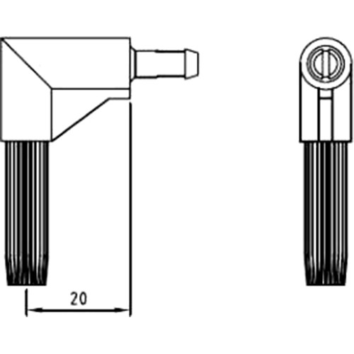 DUCO bocht los 20mm zwart