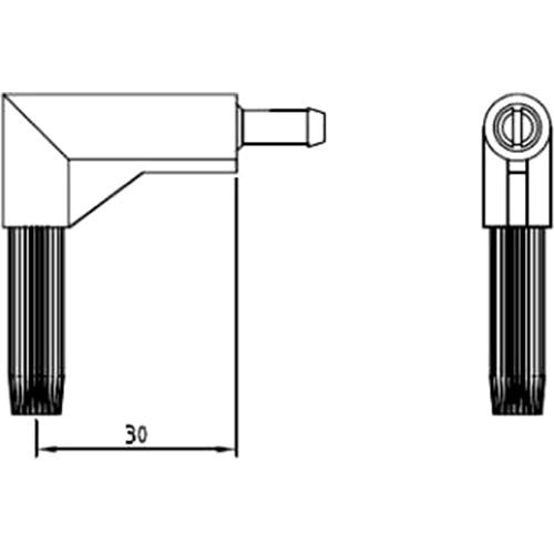 DUCO bocht los 30mm wit