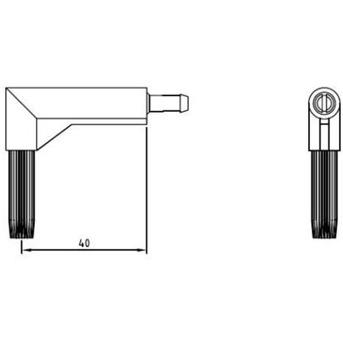 DUCO bocht los 40mm zwart