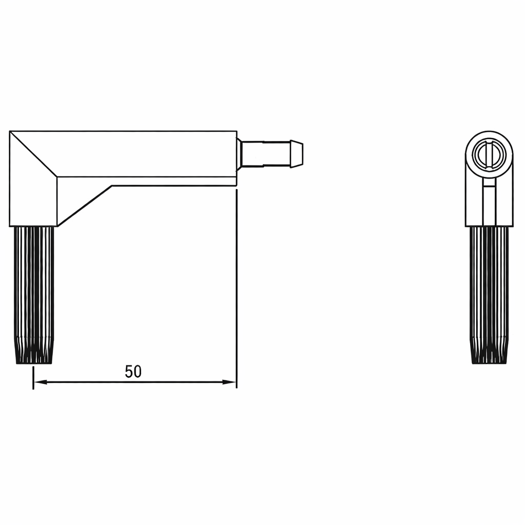 DUCO bocht los 50mm wit