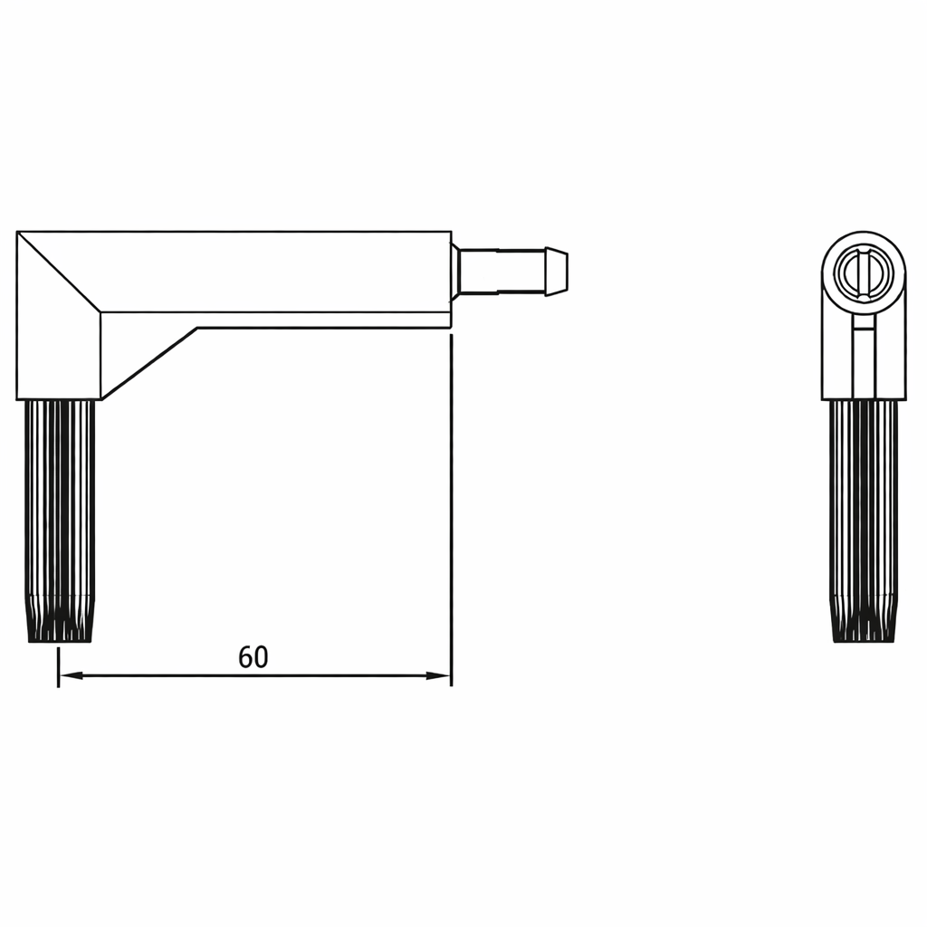DUCO bocht los 60mm grijs