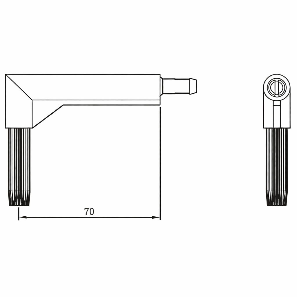 DUCO bocht los 70mm grijs
