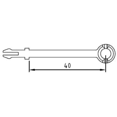 DUCO losse hendel 40mm zwart