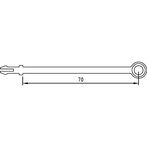 DUCO losse hendel 70mm wit