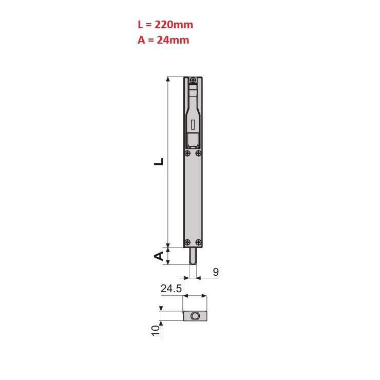 FAPIM Titan kantschuif 220×24.5mm EV1