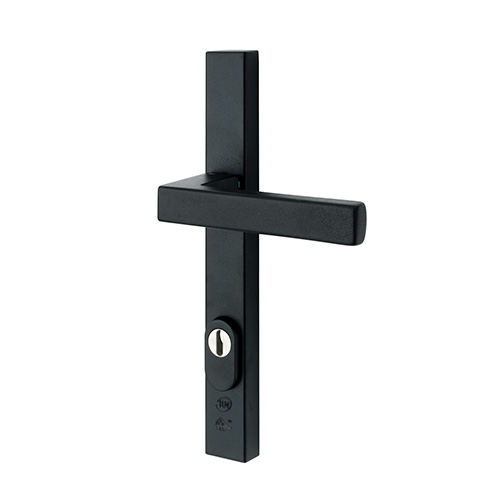 HVN hoekig deurschild-vaste kruk/anti-kerntrek/PC92/RAL7016