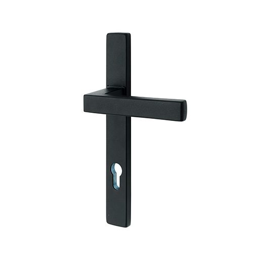 HVN hoekig deurschild-vaste kruk/klikschild/PC92/RAL7016